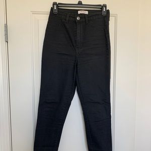 Black form-fitting stretchy high waisted jeans!
